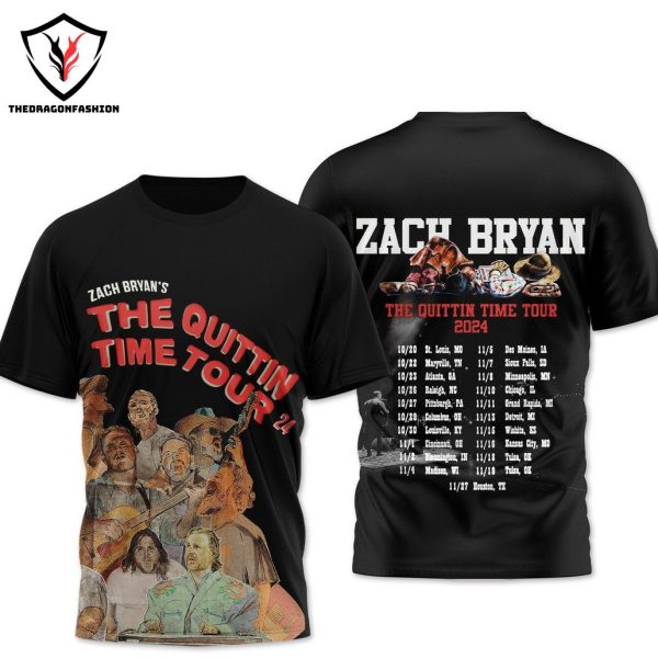 Zach Bryan The Quittin Time Tour 2024 3D T-Shirt