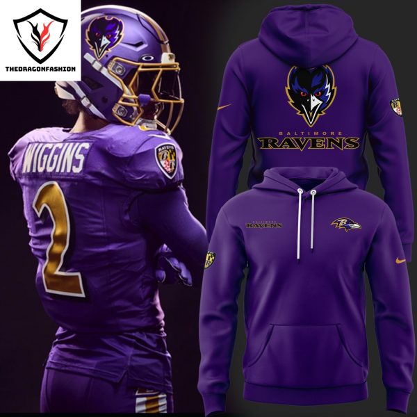 2024 Baltimore Ravens Logo Purple Rising Hoodie