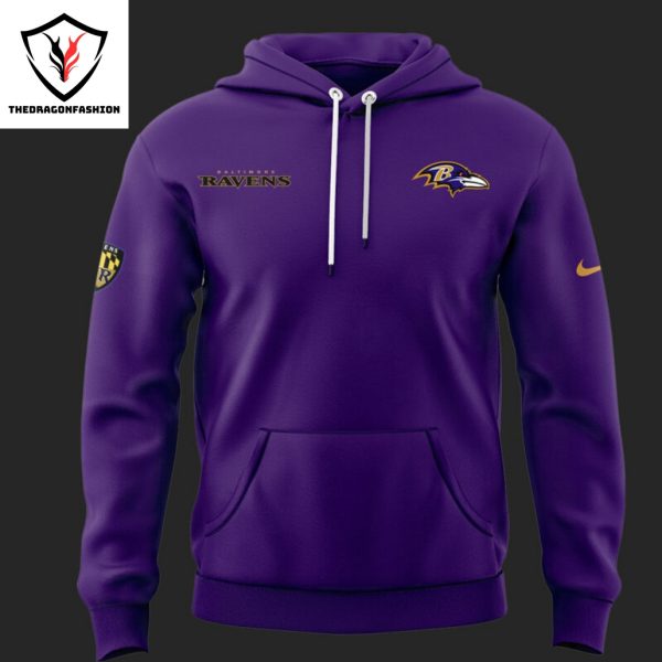 2024 Baltimore Ravens Logo Purple Rising Hoodie