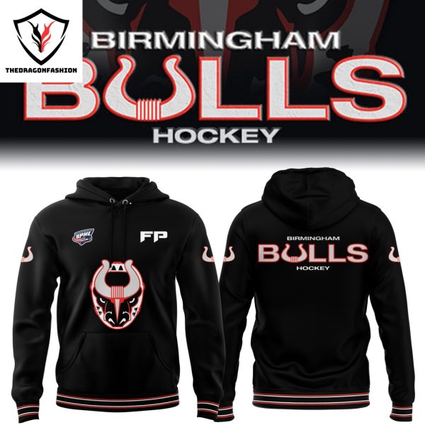 2024 Birmingham Bulls Hockey Design Hoodie – Black