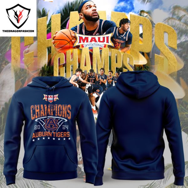 2024 Champions Auburn Tigers Mens Basketball Hoodie – Blue