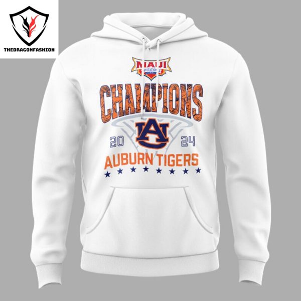 2024 Champions Auburn Tigers Mens Basketball Hoodie – White