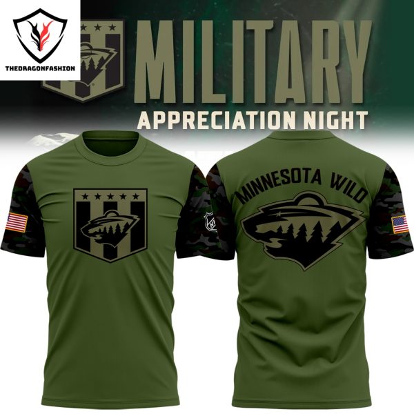 2024 Military Apreciation Minnesota Wild 3D T-Shirt