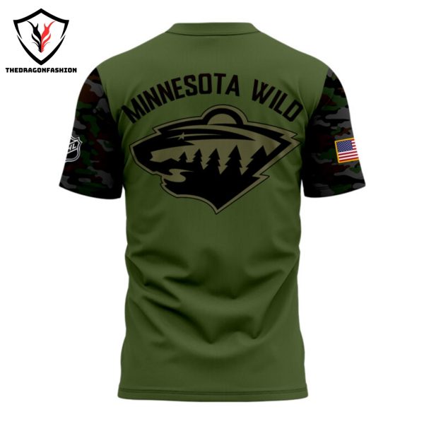 2024 Military Apreciation Minnesota Wild 3D T-Shirt