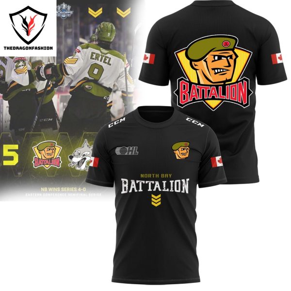 2024 North Bay Battalion Logo Design 3D T-Shirt – Black