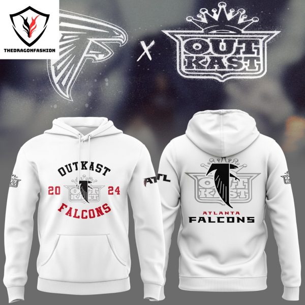 2024 Outkast x Atlanta Falcons Logo Hoodie – White