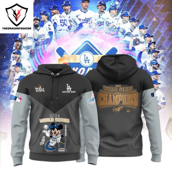 2024 World Series Champion Los Angeles Dodgers Mickey Hoodie – Grey