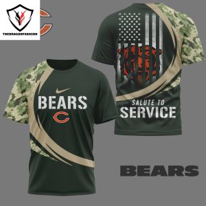 Chicago Bears Salute To Service 3D T-Shirt