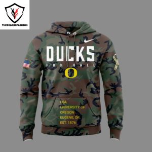 Oregon Ducks Football 2024 Military Appreciation Club Hoodie