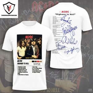 AC DC Highway To Hell Signature 3D T-Shirt