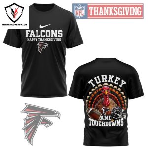 Atlanta Falcons Happy Thanksgiving – Turkey And Touchdowns 3D T-Shirt