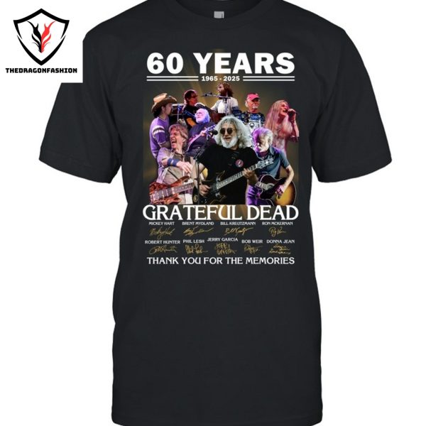 60 Years 1965-2025 Grateful Dead Signature Thank You For The Memories Unisex T-Shirt