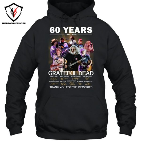 60 Years 1965-2025 Grateful Dead Signature Thank You For The Memories Unisex T-Shirt