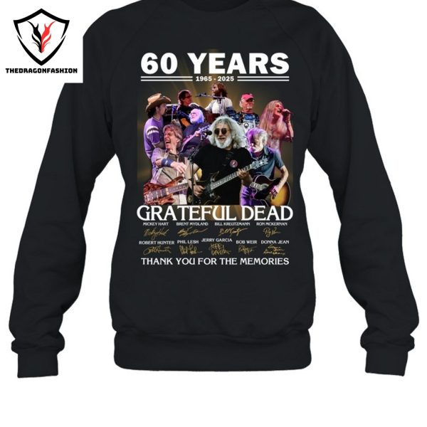 60 Years 1965-2025 Grateful Dead Signature Thank You For The Memories Unisex T-Shirt