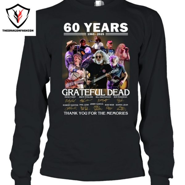 60 Years 1965-2025 Grateful Dead Signature Thank You For The Memories Unisex T-Shirt