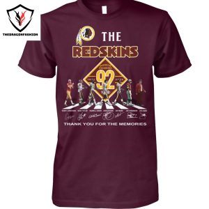 Washington Commanders – The Redskins 92 Years 1932-2024 Signature Thank You For The Memories Unisex T-Shirt