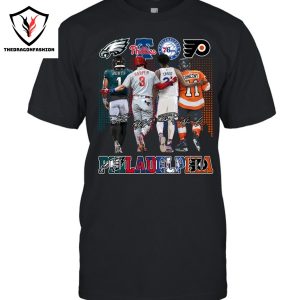 Philadelphia Team Philadelphia Eagles x Philadelphia Phillies x Philadelphia 76ers x Philadelphia Flyers Signature Unisex T-Shirt