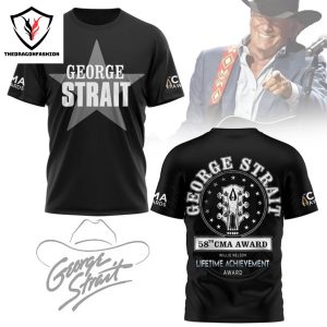 George Strait 58th CMA Awards Willie Nelson Lifetime Achievement Award 3D T-Shirt – Black