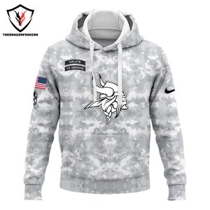 Personalized Minnesota Vikings Camo 2024 Salute to Service Club Hoodie