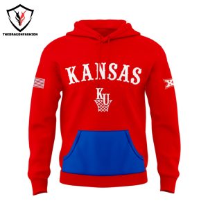 Kansas Jayhawks Men Basketball Logo Hoodie – Red