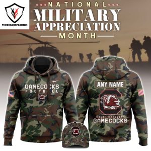 Personalized South Carolina Gamecocks  2024 Military Appreciation Club Fleece Pullover Hoodie