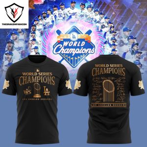 Los Angeles Dodgers Autographed Fanatics 2024 World Series Champions 3D T-Shirt