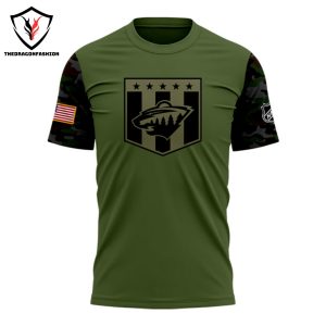 2024 Military Apreciation Minnesota Wild 3D T-Shirt