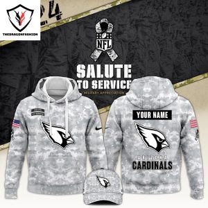 Personalized Arizona Cardinals Camo 2024 Salute to Service Club Hoodie