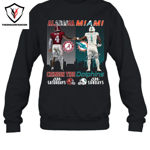 Alabama Crimson Tide x Miami Dolphins Signature Unisex T-Shirt