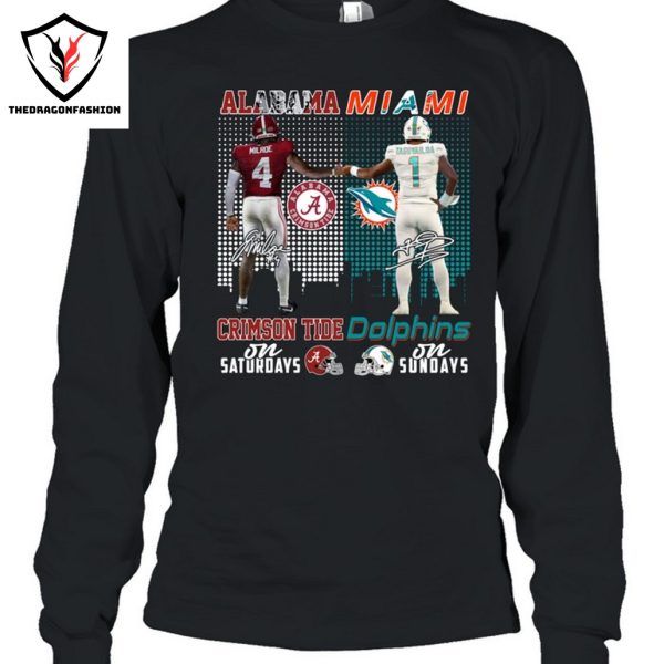 Alabama Crimson Tide x Miami Dolphins Signature Unisex T-Shirt