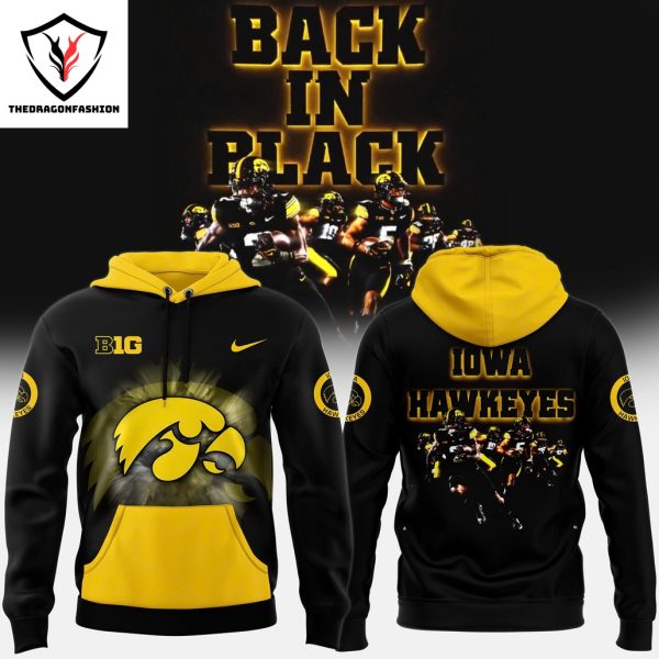 Back In Black Iowa Hawkeye Football Logo Design Hoodie