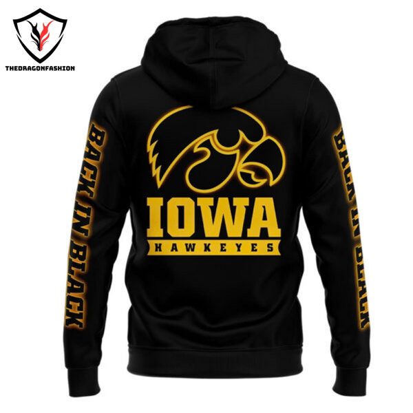 Back In Black Iowa Hawkeye Football Logo Hoodie