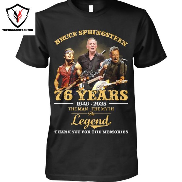 Bruce Springsteen 76 Years 1949-2025 The Man – The Myth – The Legend Signature Thank You For The Memories Unisex T-Shirt