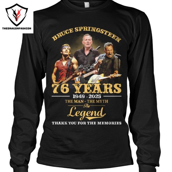 Bruce Springsteen 76 Years 1949-2025 The Man – The Myth – The Legend Signature Thank You For The Memories Unisex T-Shirt