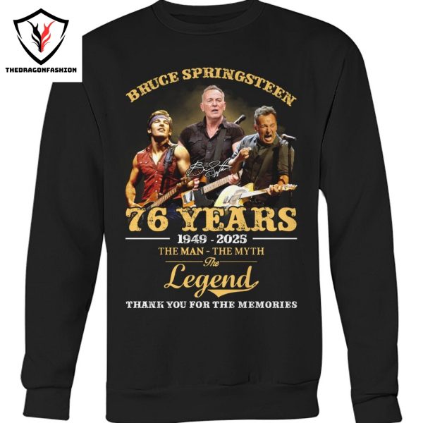 Bruce Springsteen 76 Years 1949-2025 The Man – The Myth – The Legend Signature Thank You For The Memories Unisex T-Shirt