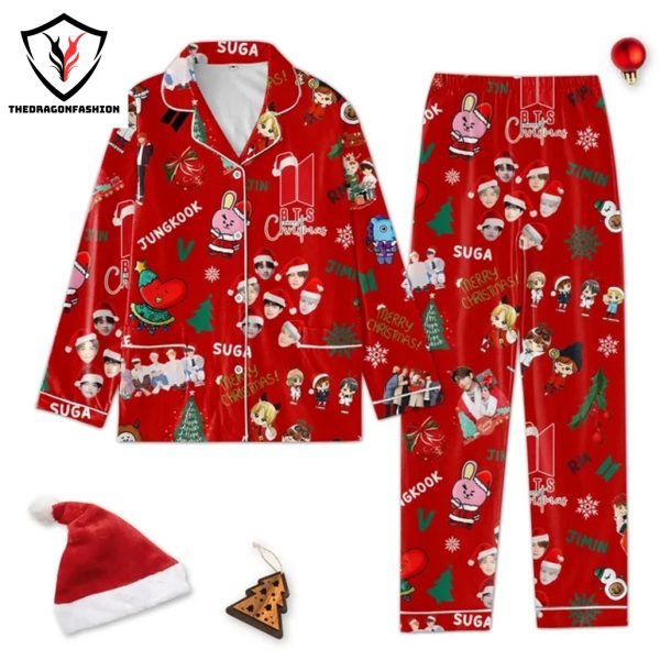 BTS Christmas Jungkook – Jin – Suga – V – RM – J Hope – Jimin Pajamas Set – Red