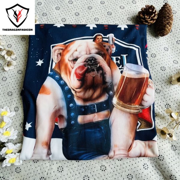 Bulldog Drink Samuel Adams Boston Lager Beer Ugly Christmas Sweater