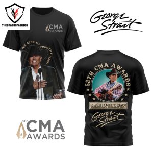 George Strait The King Of Country Music 58th CMA Awards Signature 3D T-Shirt – Black