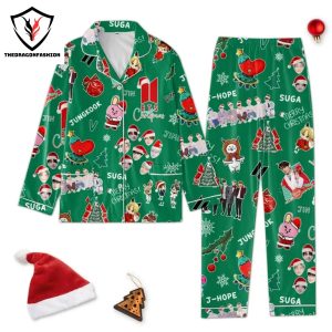 BTS Christmas Jungkook – Jin – Suga – V – RM – J Hope – Jimin Pajamas Set – Green