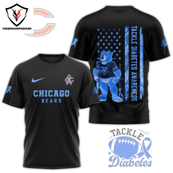 Chicago Bears Tackle Diabetes Awareness 3D T-Shirt