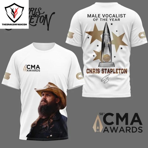 Chris Stapleton Male Vocalist Of The Year CMA Awards Signature 3D T-Shirt – White