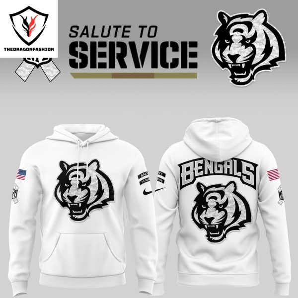 Cincinnati Bengals 2024 Salute To Service Hoodie – White