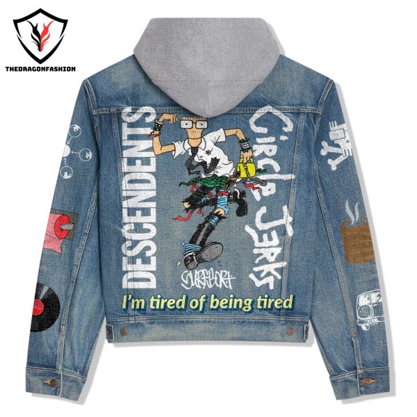 Descendents Circle Jerks Im Tired Of Being Tired Hooded Denim Jacket