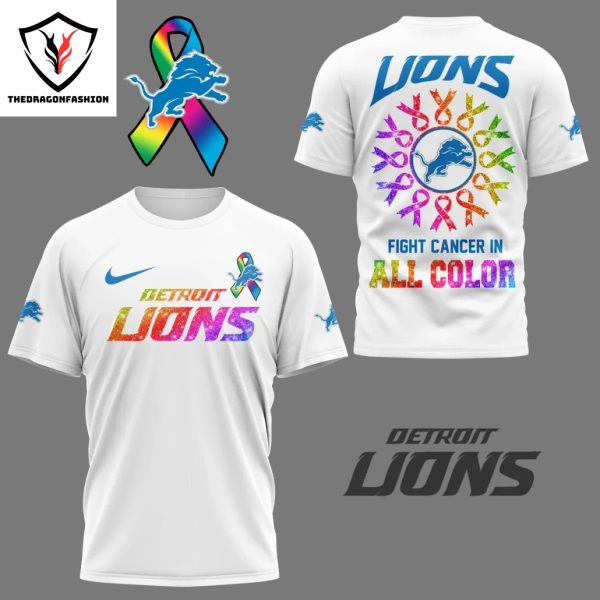 Detroit Lions Fight Cancer In All Color 3D T-Shirt