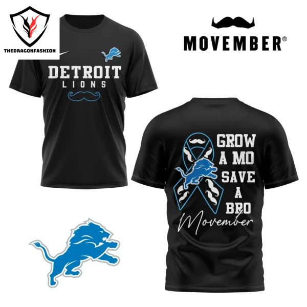 Detroit Lions Grow A Mo Save A Bro 3D T-Shirt