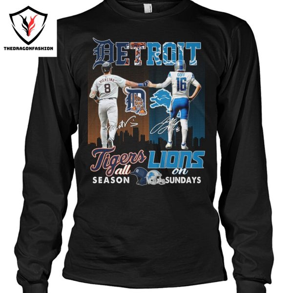 Detroit Tigers All Season x Detroit Lions On Sunday Signature Unisex T-Shirt