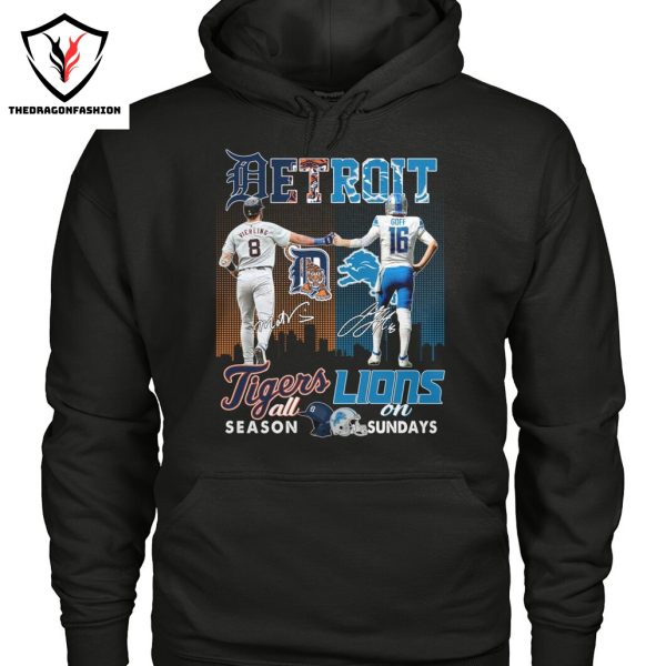 Detroit Tigers All Season x Detroit Lions On Sunday Signature Unisex T-Shirt