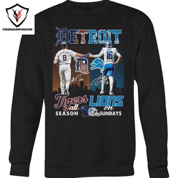 Detroit Tigers All Season x Detroit Lions On Sunday Signature Unisex T-Shirt