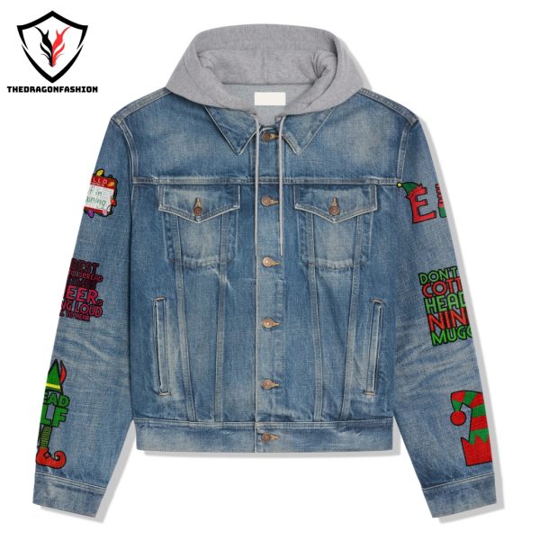 ELF – The Best Way To Spread Christmas Cheer Is Singing Loud For All To Hear Hooded Denim Jacket