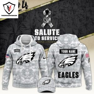 Personalized Philadelphia Eagles Camo 2024 Salute To Service Club Hoodie